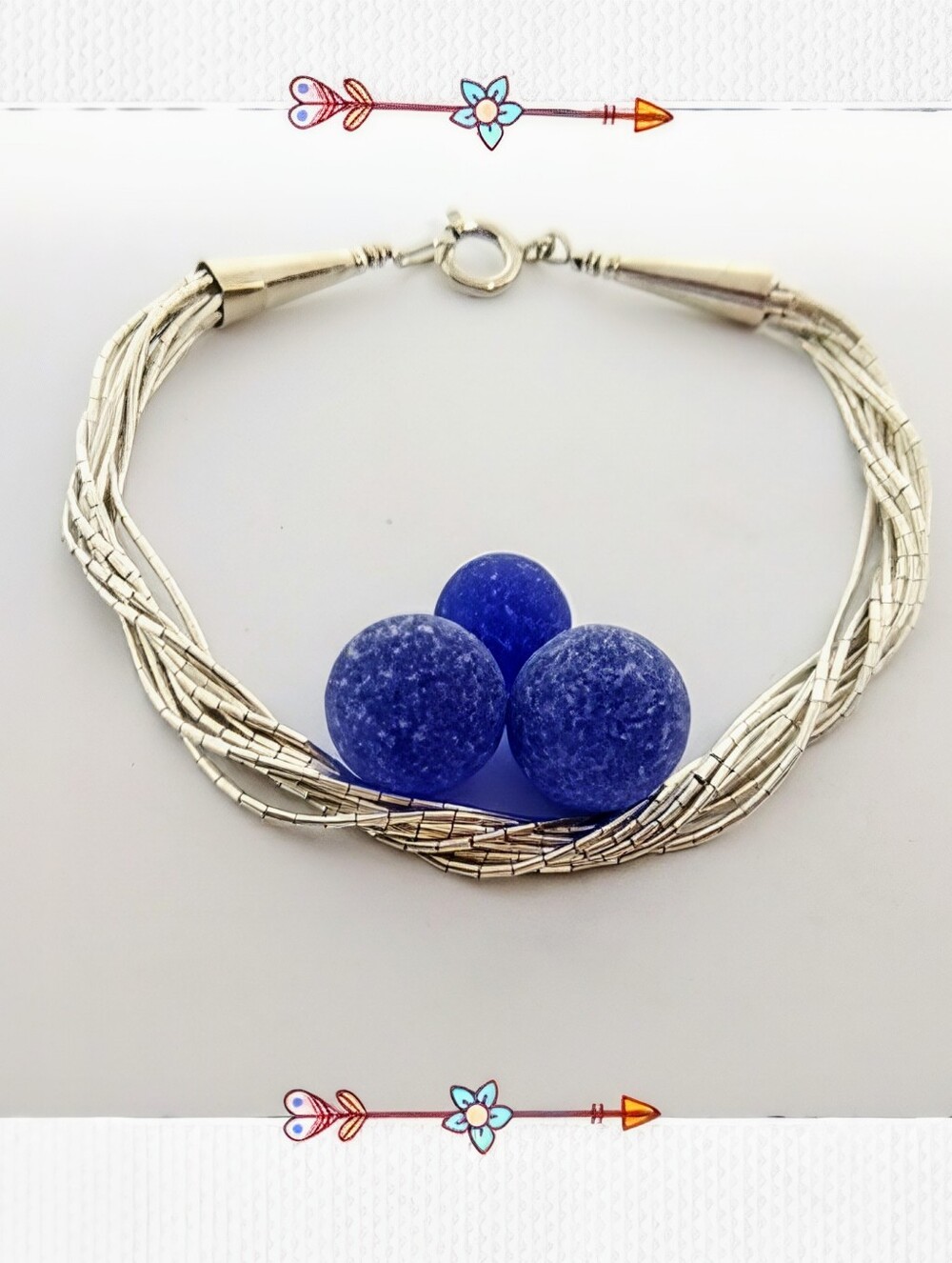 Vintage Southwest Liquid Silver 10 Strand Bracelet